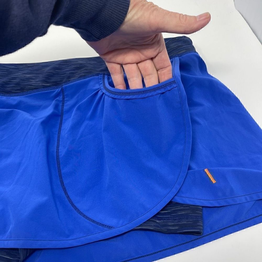Lucy Tech Womens Activewear Skorts Wrap Skirt Stretch Blue XL - Picture 4 of 6
